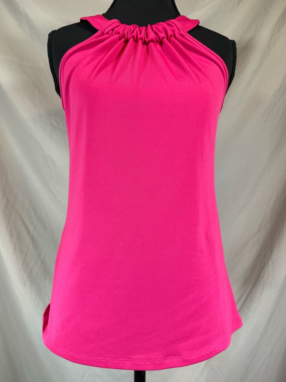 Vintage Y2K Hot Pink Sleeveless Halter Mock‎ Neck Top Stretch Size Medium